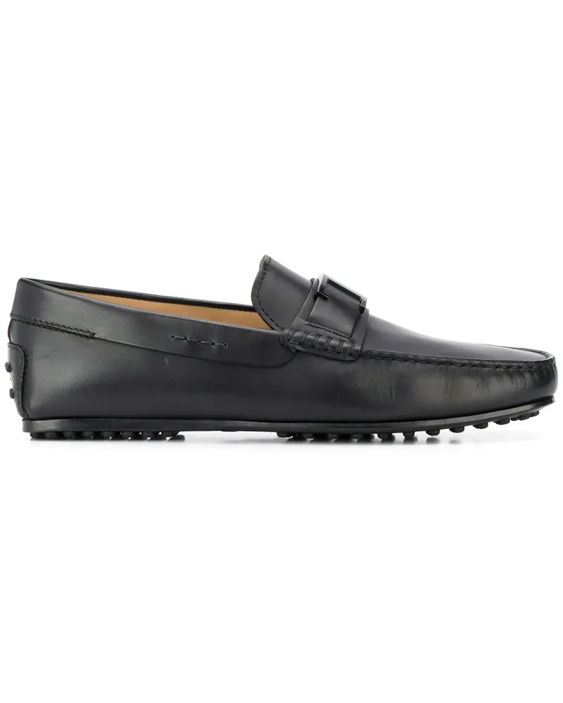 TOD'S Loafer mit Logo-Schild - Schwarz Schwarz