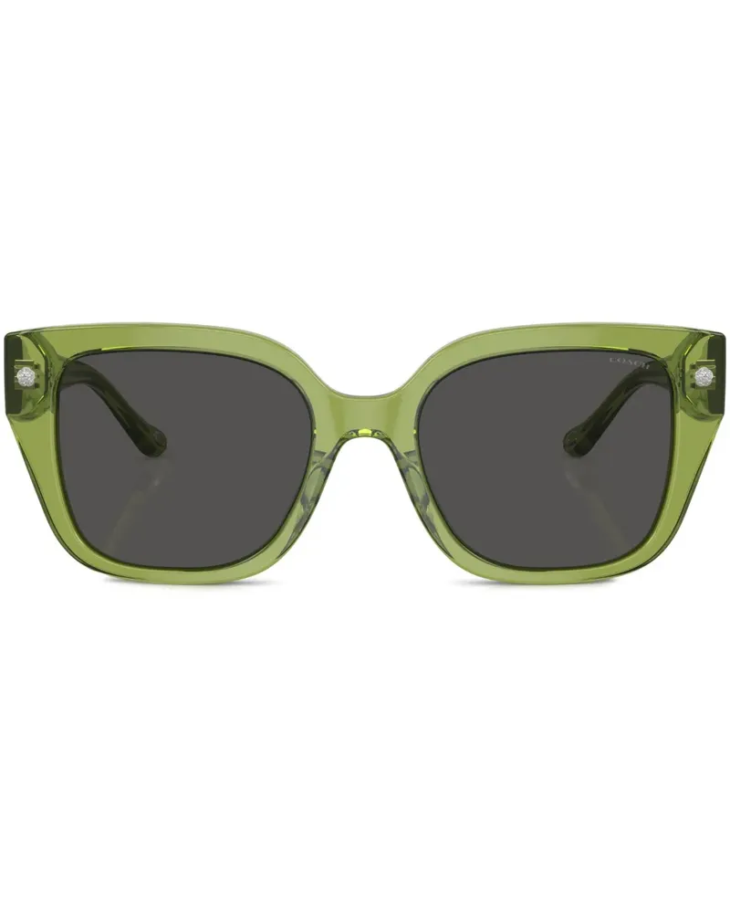 Coach Eckige Sonnenbrille mit Logo-Print - Grün Grün