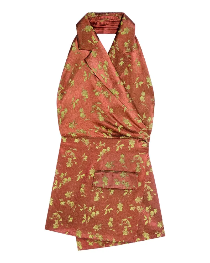 Dries van Noten Rückenfreies Jacquard-Oberteil - Orange Orange