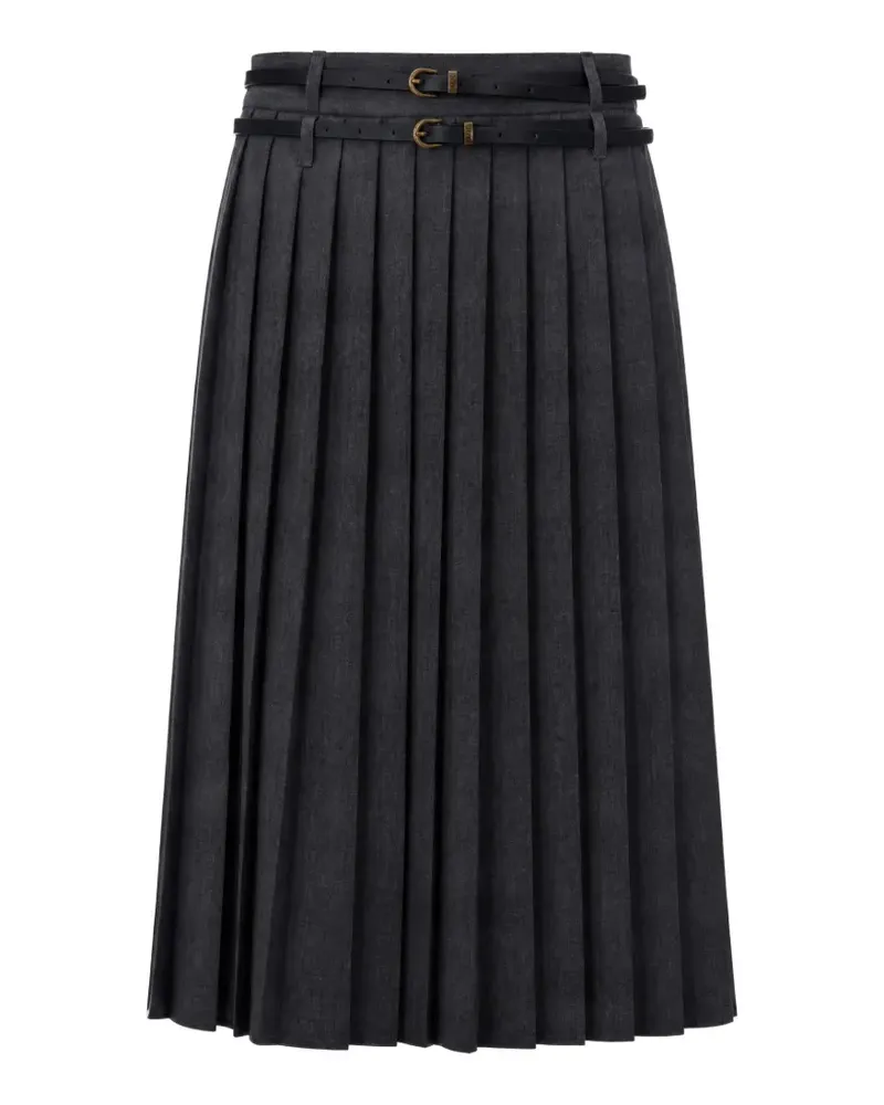 Liu Jo belted pleated midi skirt - Grau Grau