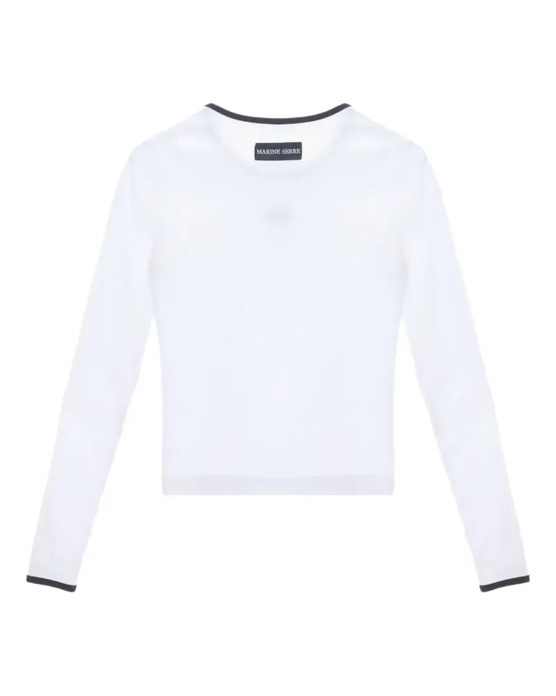 Marine Serre moon-logo long-sleeve T-shirt - Weiß Weiß