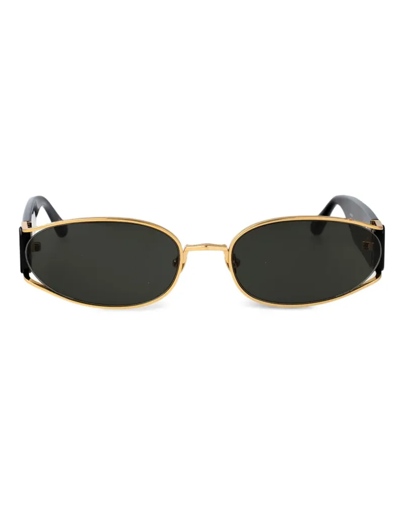 Linda Farrow gold-tone oval-frame sunglasses Gold