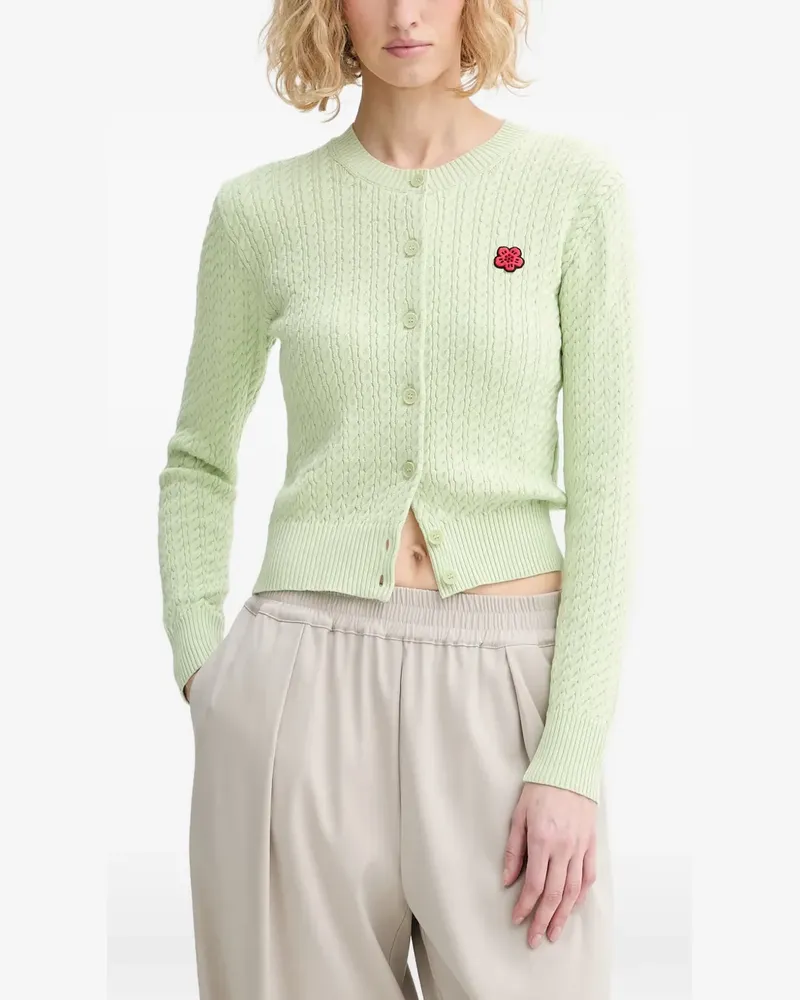 Kenzo Boke Flower cable-knit cardigan - Grün Grün