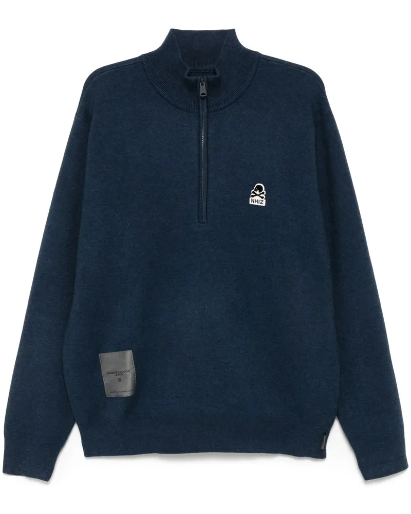 Izzue Sweatshirt mit kurzem Reißverschluss - Blau Blau