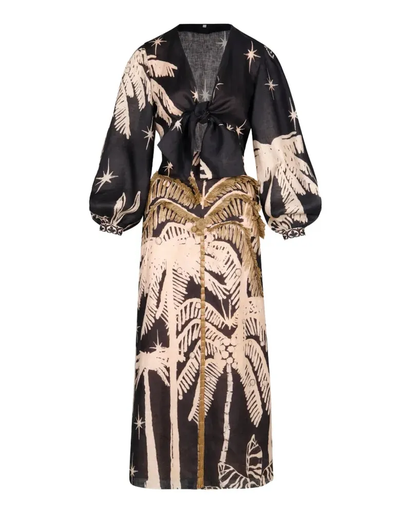 Johanna Ortiz Pradera Geométrica midi dress - Schwarz Schwarz