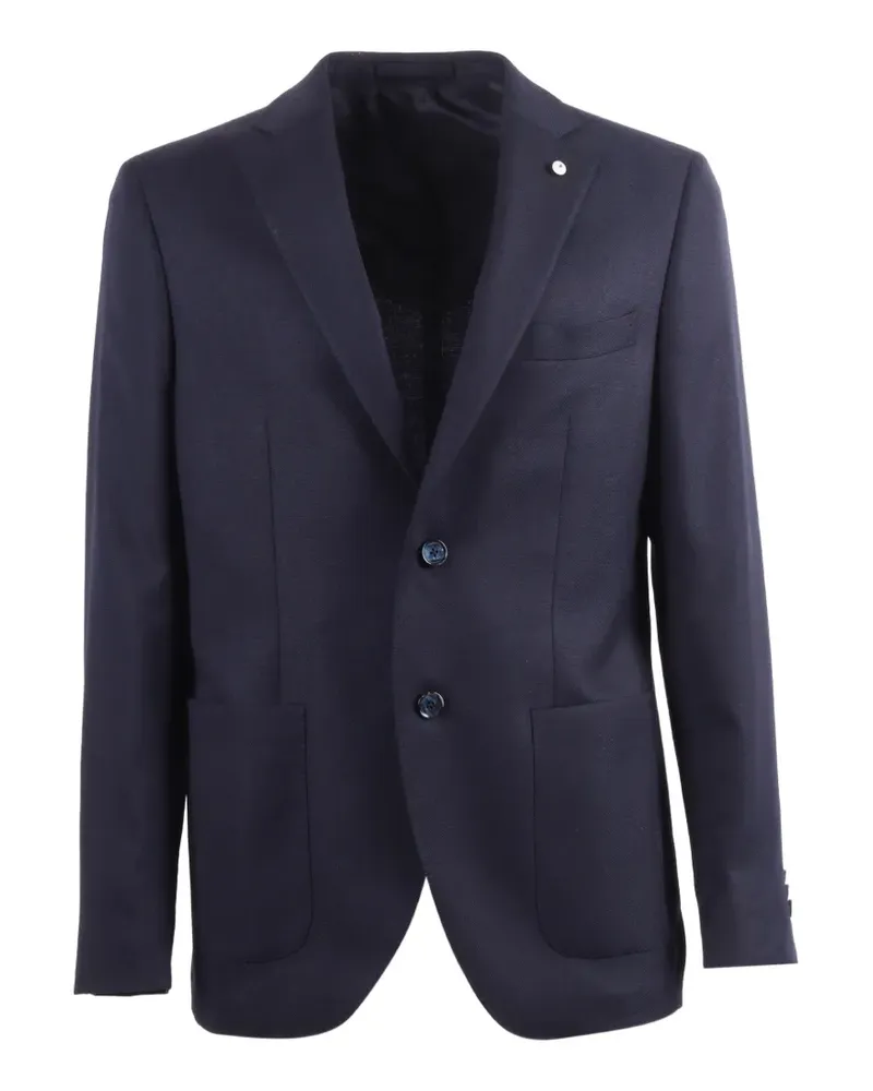 Luigi Bianchi Mantova lapel-pin single-breasted blazer - Blau Blau