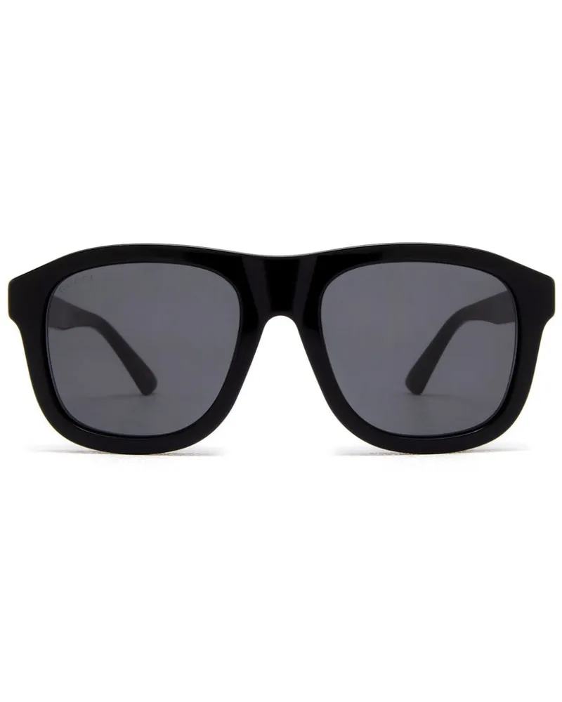 Gucci Sonnenbrille mit eckigem Gestell - Schwarz Schwarz