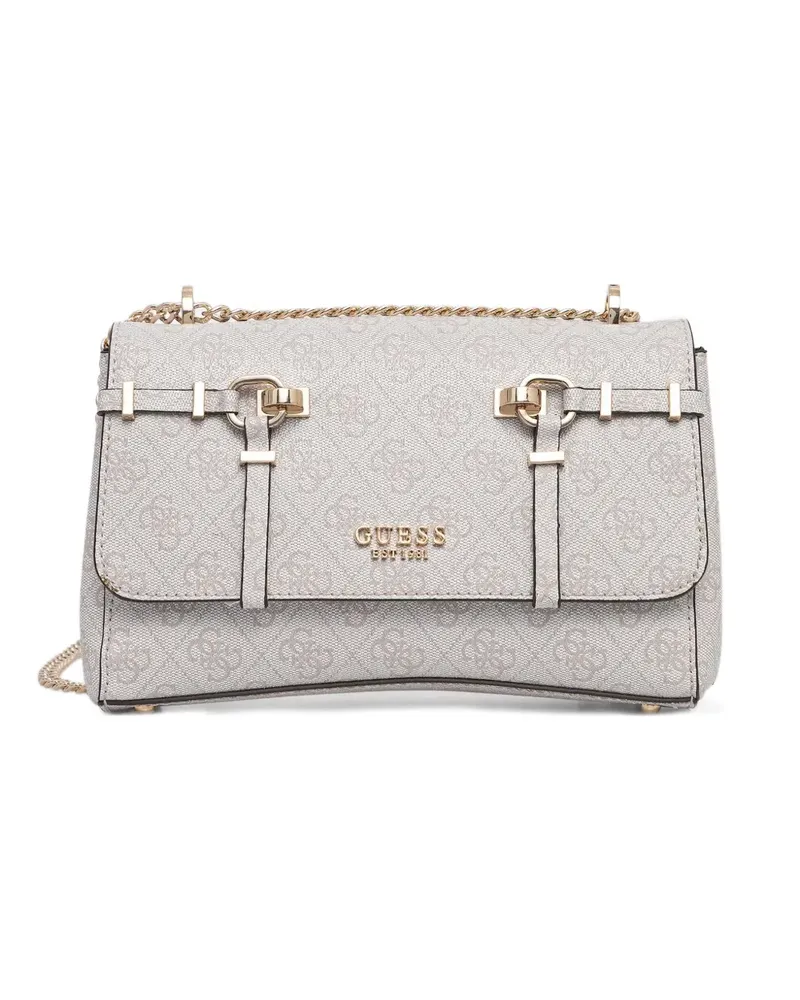 Guess Leona monogram-print chain-strap shoulder bag - Nude Nude