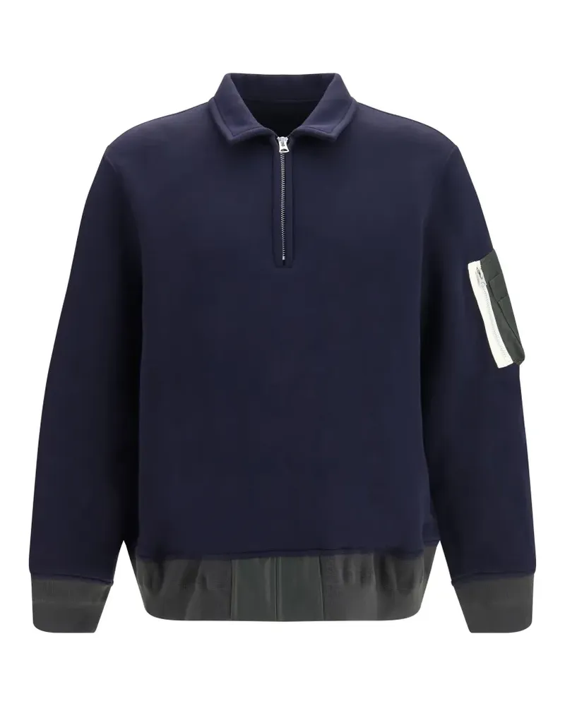 Sacai half-zip polo shirt - Blau Blau