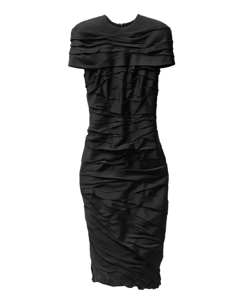 Versace Plissiertes Minikleid - Schwarz Schwarz
