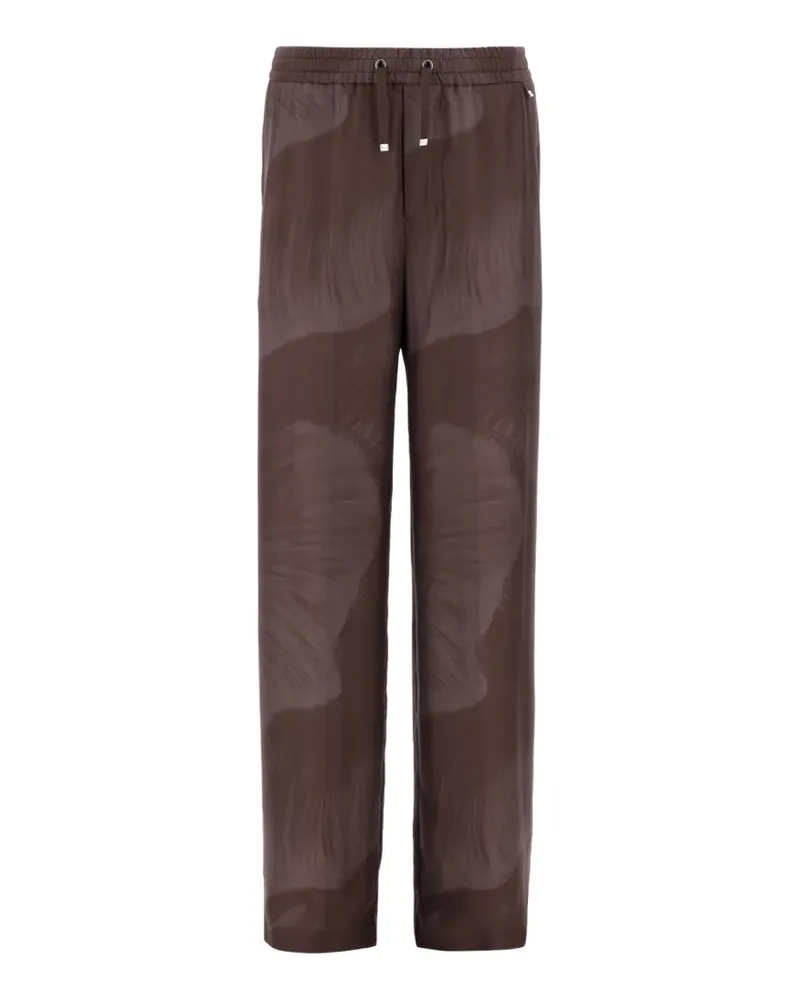 Herno floral-print silk trousers - Braun Braun