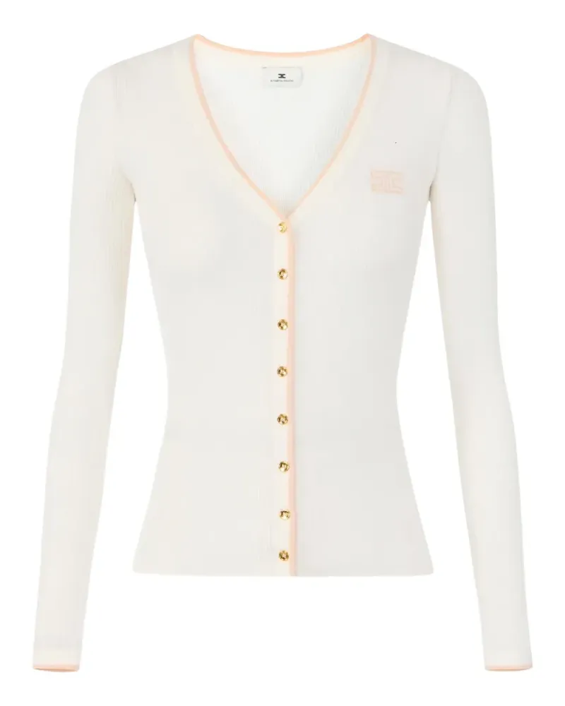 Elisabetta Franchi rib-knit cardigan - Weiß Weiß