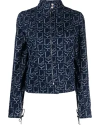 Ludovic de Saint Sernin Jeansjacke mit Monogramm-Print Blau