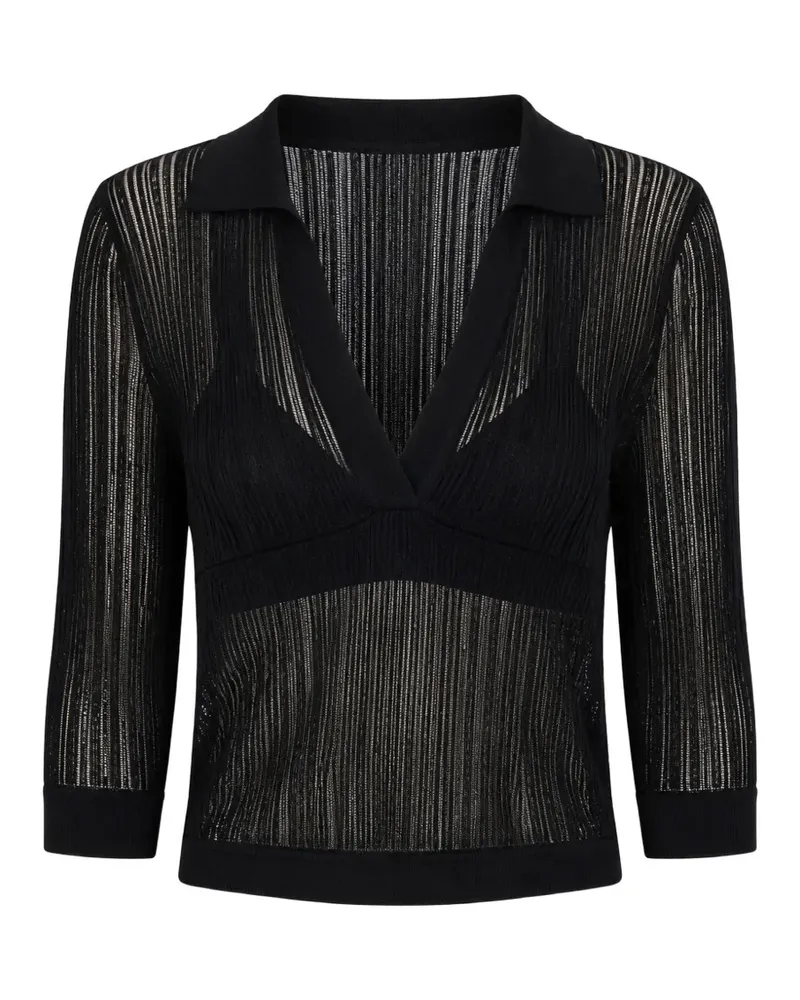 Uma Wang striped semi-sheer top - Schwarz Schwarz