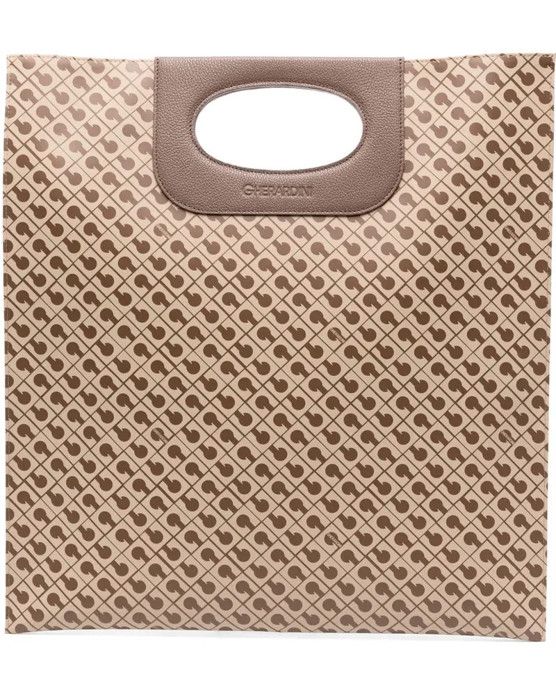 Gherardini Piattina Tote Bag mit Logo-Muster - Nude Nude