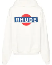 RHUDE Vintage Racer Hoodie Weiß