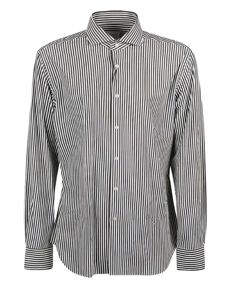 XACUS Gestreiftes Hemd - Schwarz Schwarz