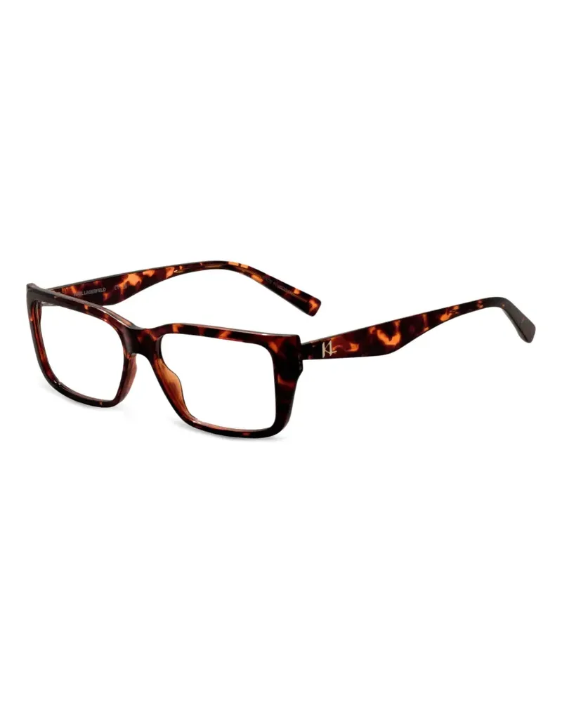 Karl Lagerfeld Eckige Brille in Schildpattoptik - Braun Braun