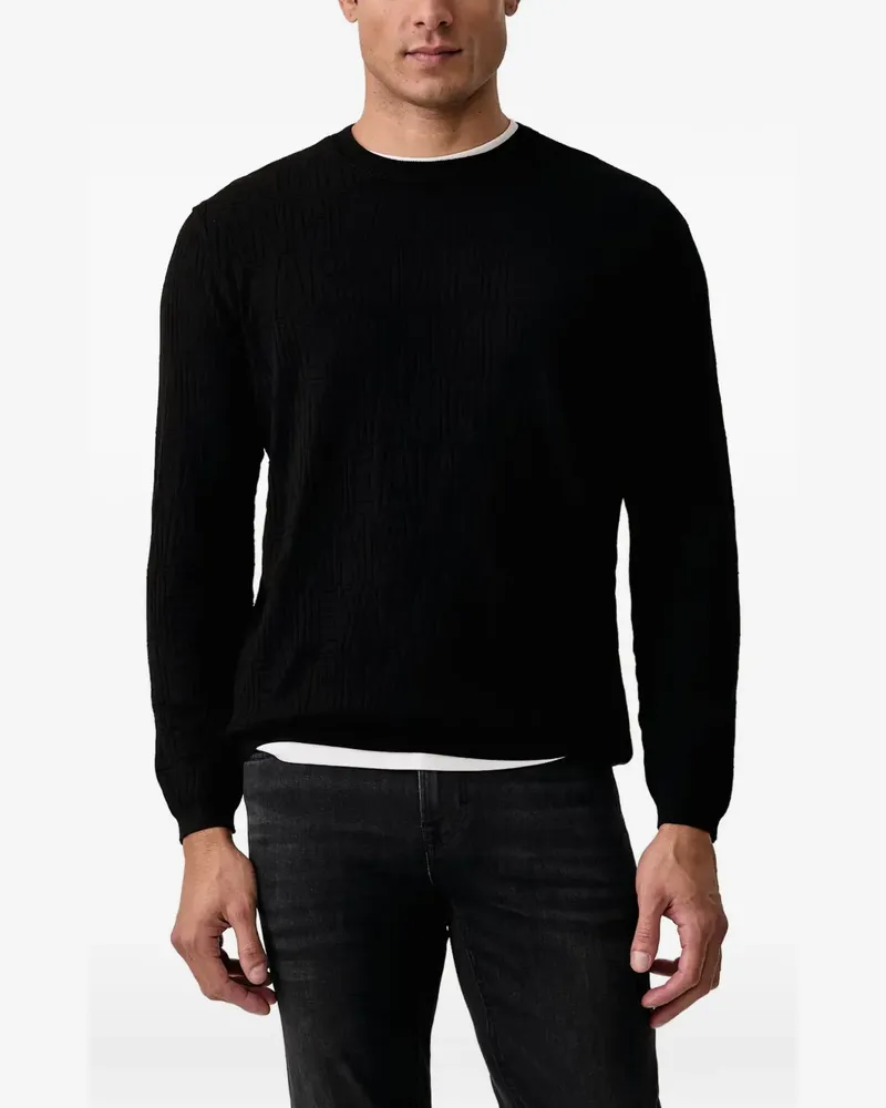 Armani Exchange Pullover mit Logo-Jacquard - Schwarz Schwarz
