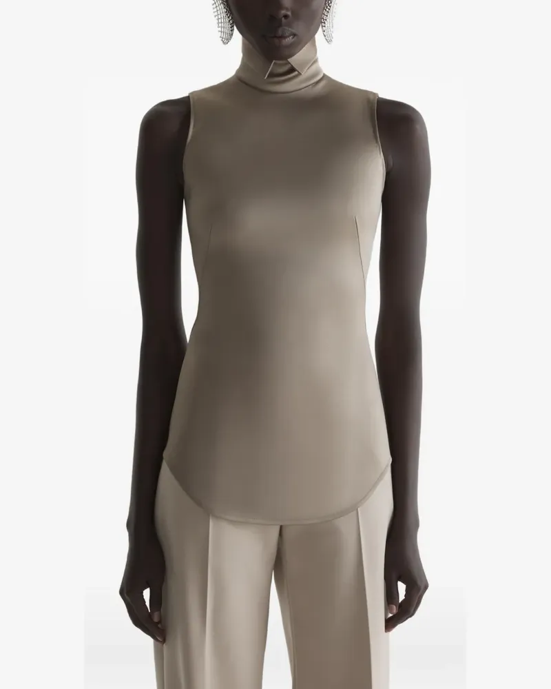 Thierry Mugler Tuxedo top - Nude Nude