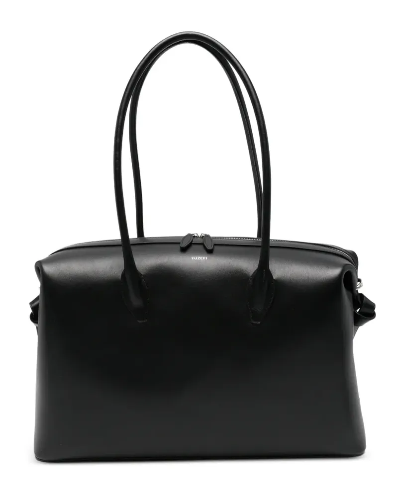YUZEFI large Brioche leather tote bag - Schwarz Schwarz