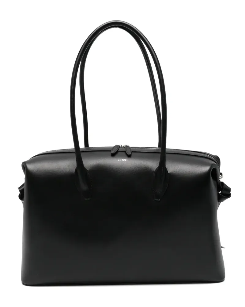 YUZEFI large Brioche leather tote bag - Schwarz Schwarz