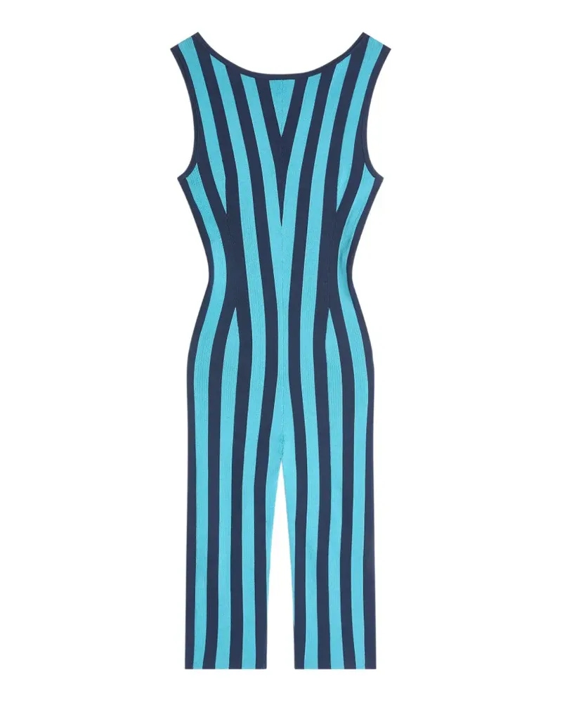 Dries van Noten Gestreifter Jumpsuit - Blau Blau