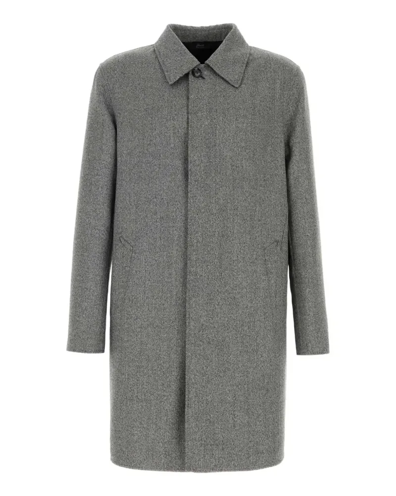 Brioni Melierter Mantel mit verdecktem Verschluss - Grau Grau