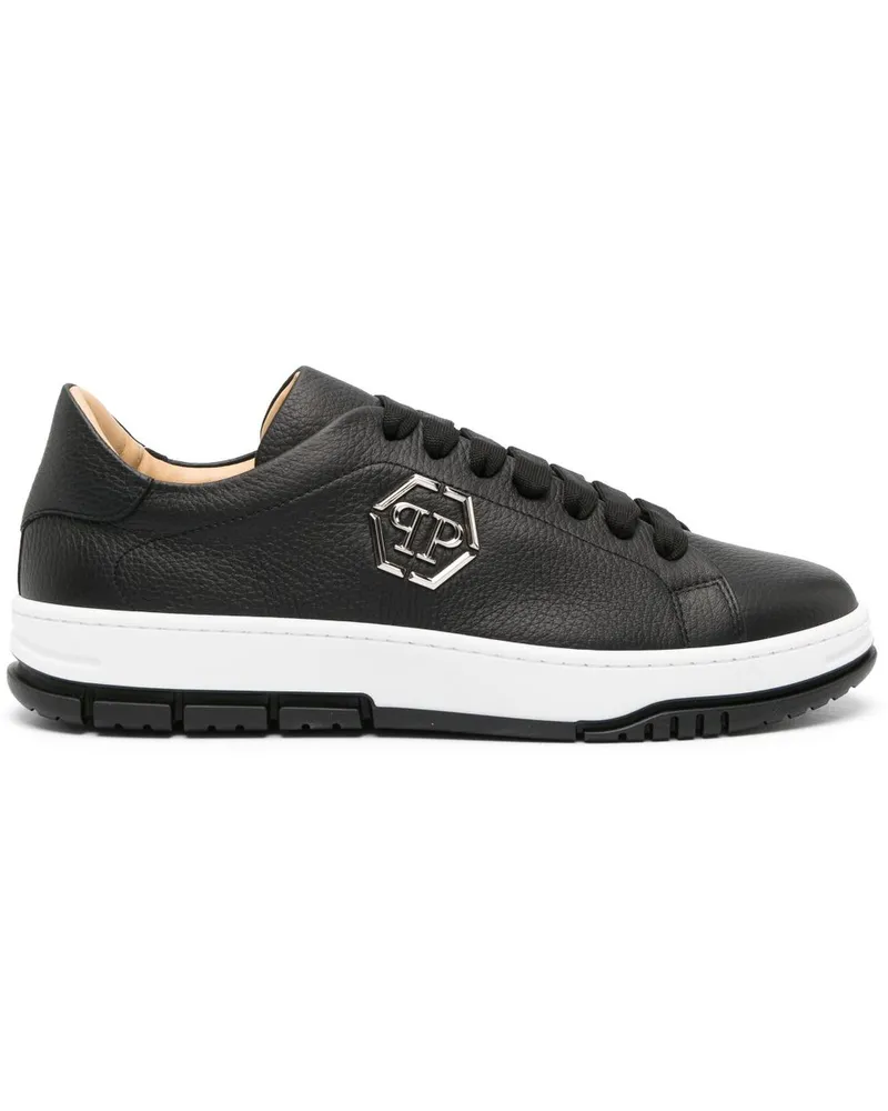 Philipp Plein Sneakers mit Logo-Schild - Schwarz Schwarz