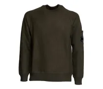 Rundhals-Sweatshirt aus Filz - Grün