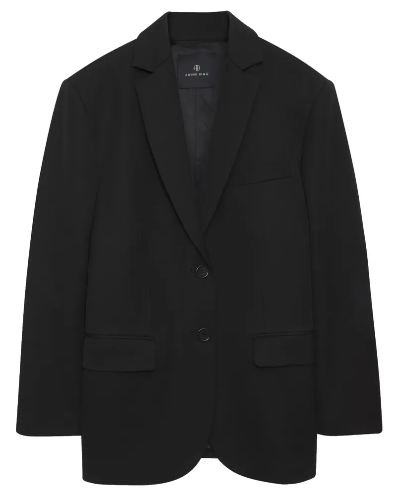 Anine Bing Karierter Quinn Blazer Schwarz