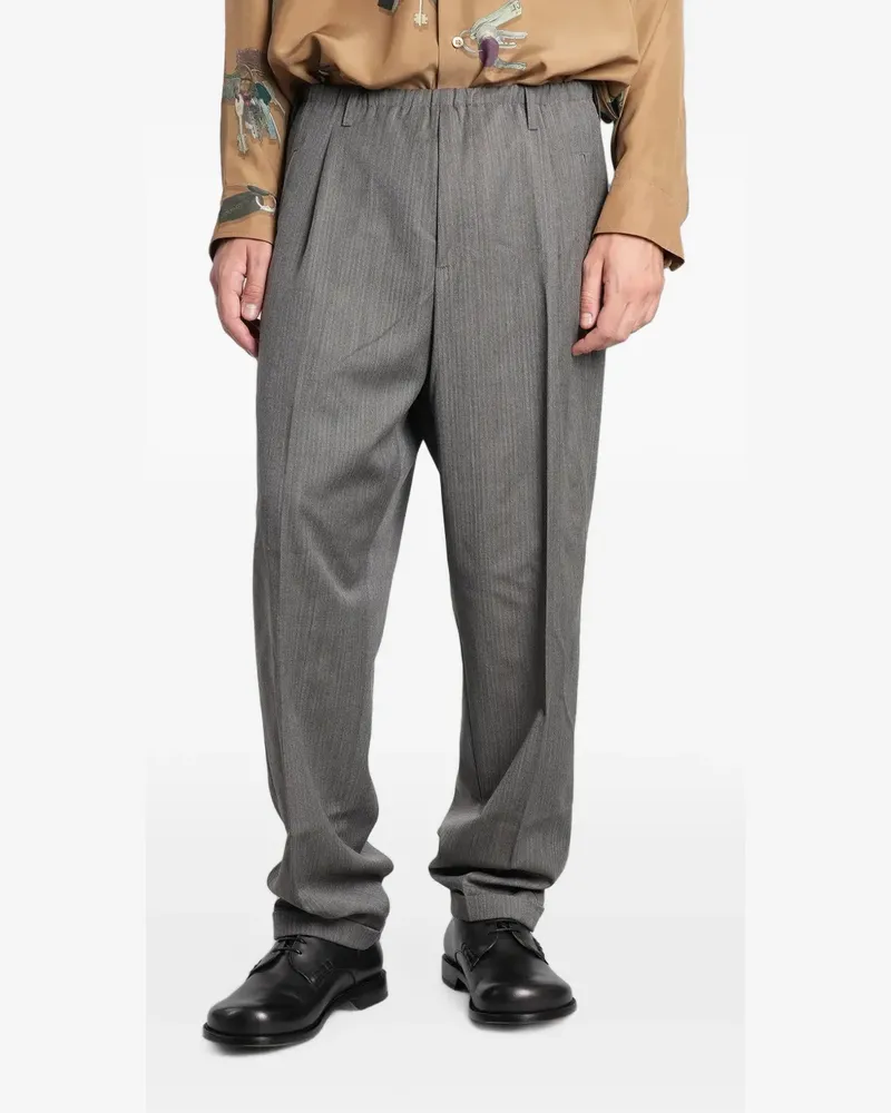 Magliano Bundfaltenhose mit Fischgrätenmuster - Grau Grau
