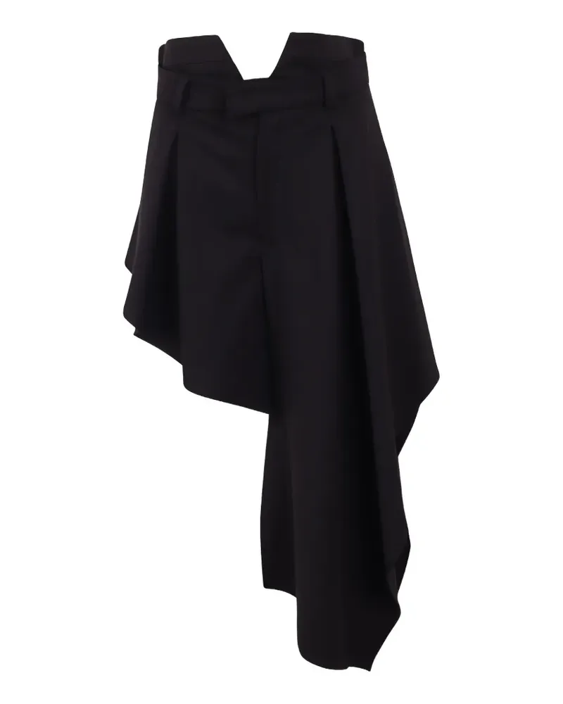 SSHEENA Gate asymmetric draped shorts - Schwarz Schwarz