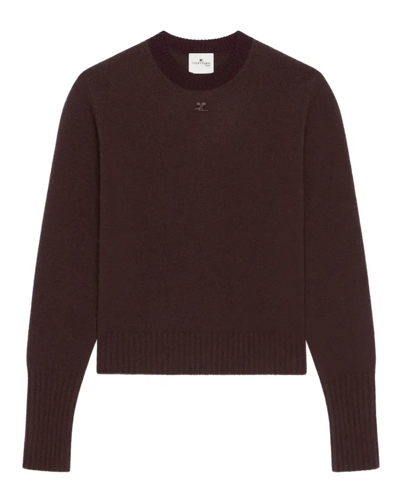 Courrèges Pullover mit Logo-Patch - Braun Braun