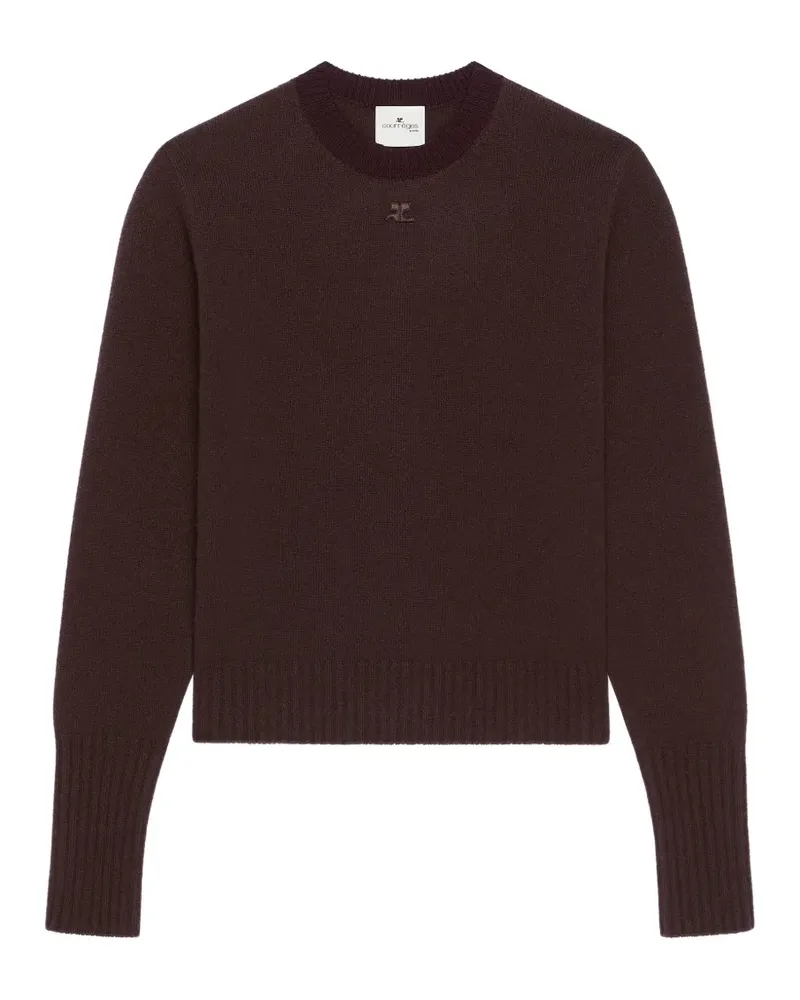 Courrèges Pullover mit Logo-Patch - Braun Braun