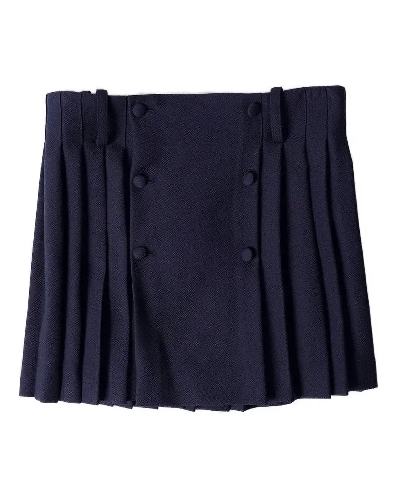 AMI Paris virgin wool pleated skirt - Blau Blau