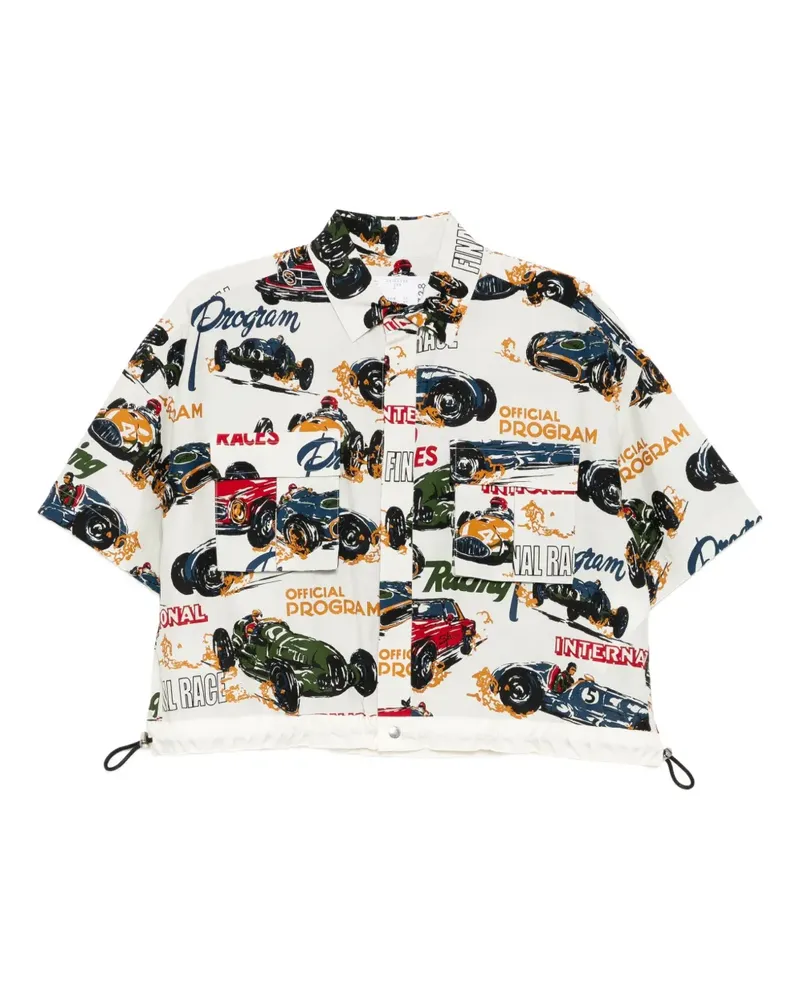 Sacai Hemd mit grafischem Print - Weiß Weiß