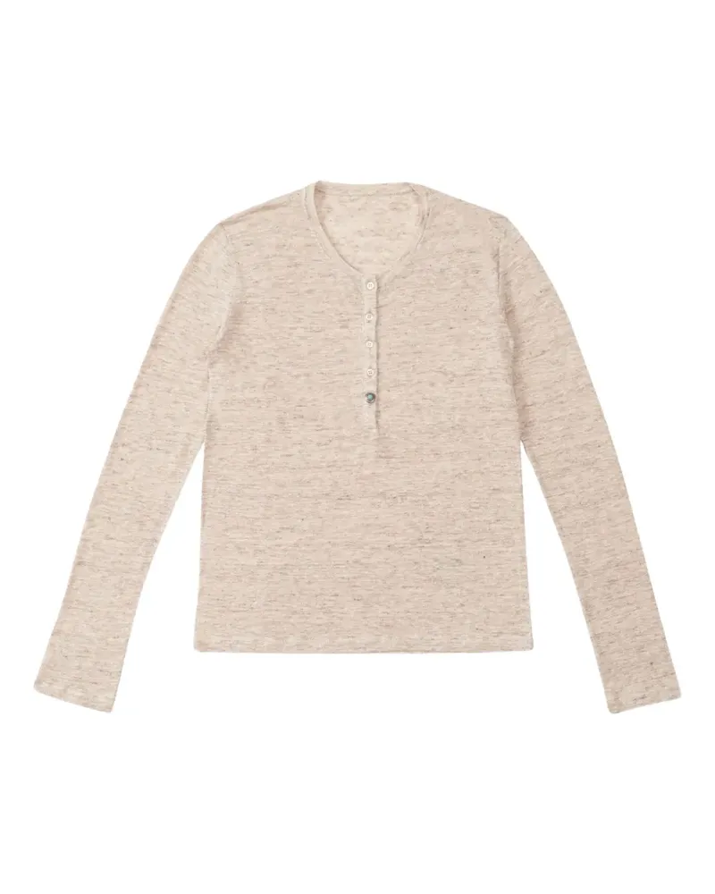 Fortela Coralie button long-sleeve T-shirt - Nude Nude