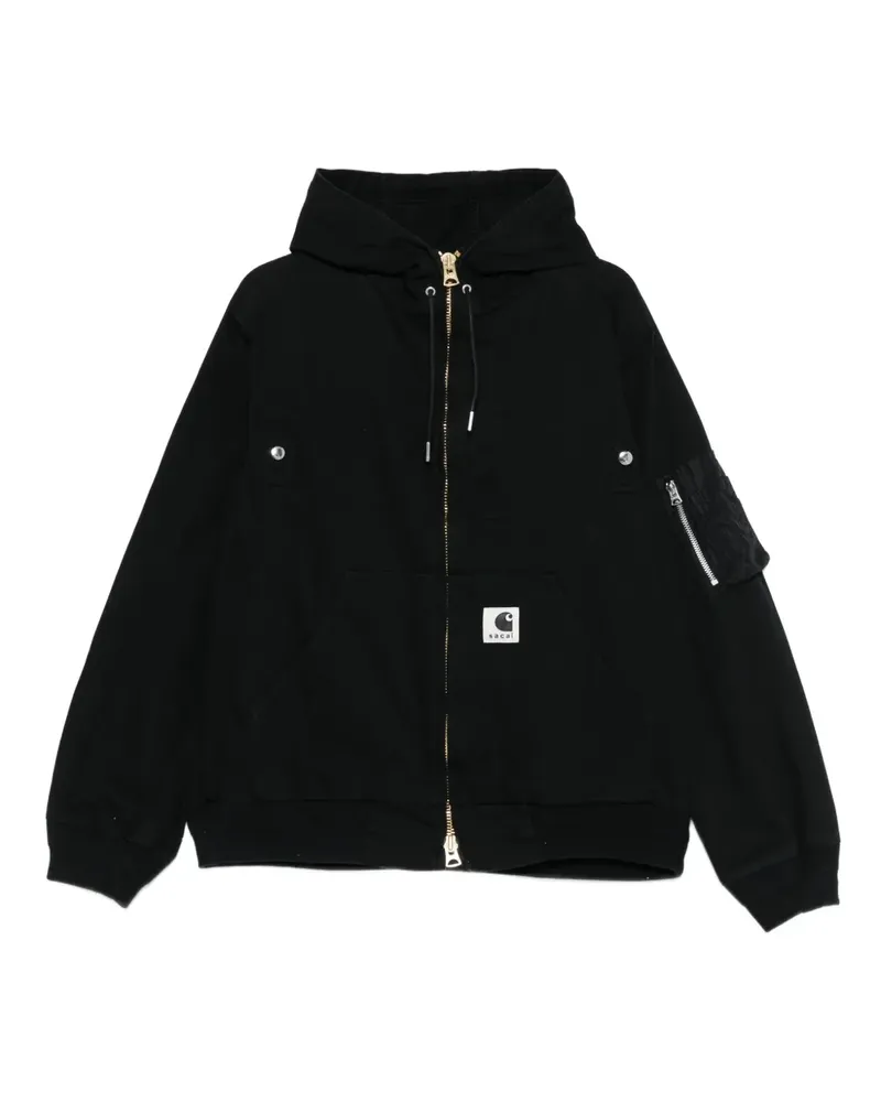 Sacai Bomberjacke mit Kapuze - Schwarz Schwarz