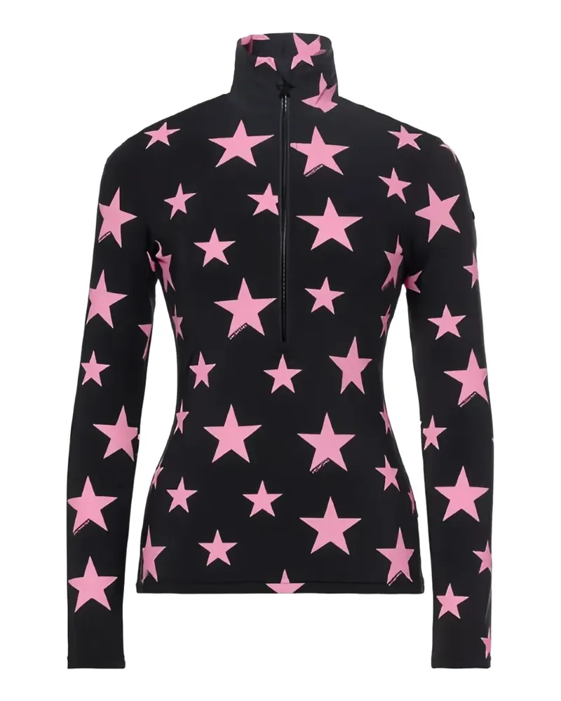 GOLDBERGH Lunaria Sweatshirt mit Stern-Print und kurzem Reißverschluss - Schwarz Schwarz