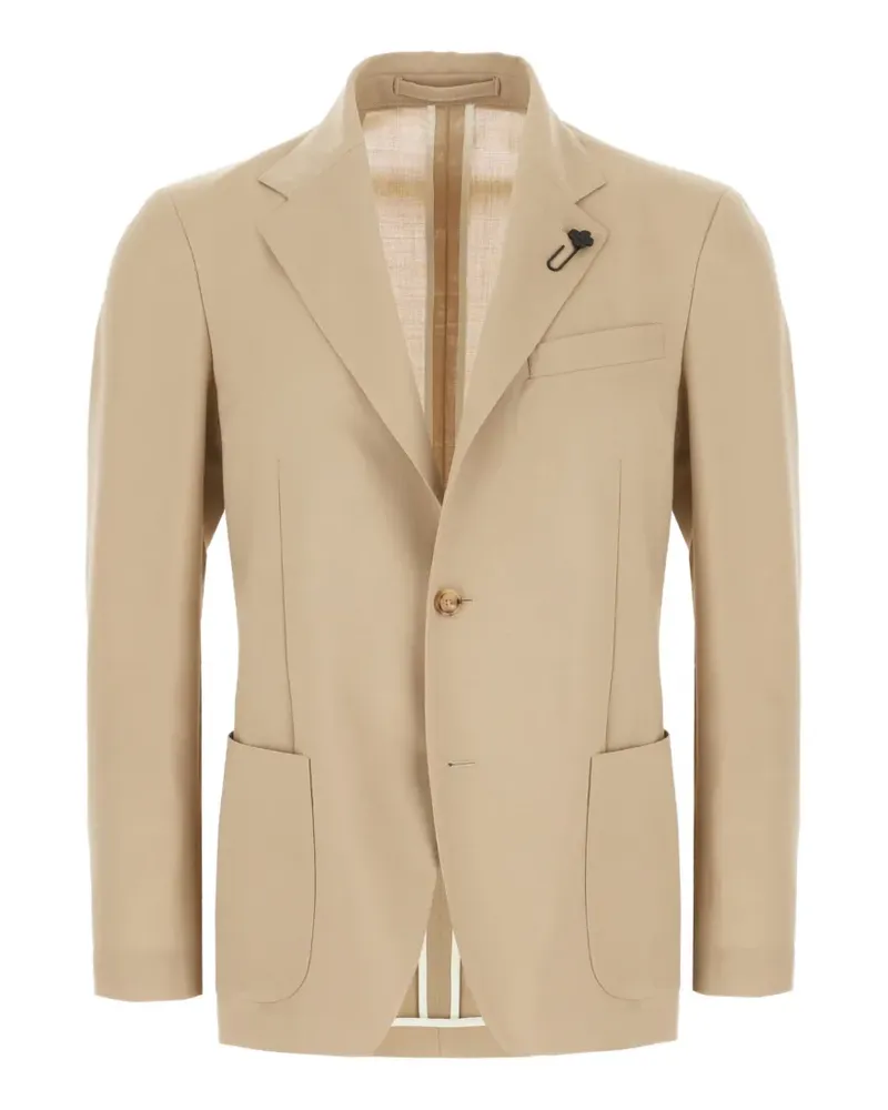 LARDINI flower-pin single-breasted jacket - Nude Nude