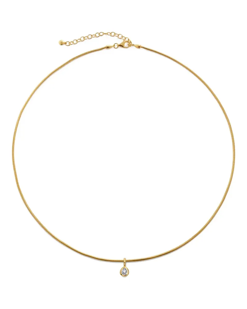 Monica Vinader 18kt Gold-Vermeil-Halskette mit Diamanten im Tropfenschliff Gold
