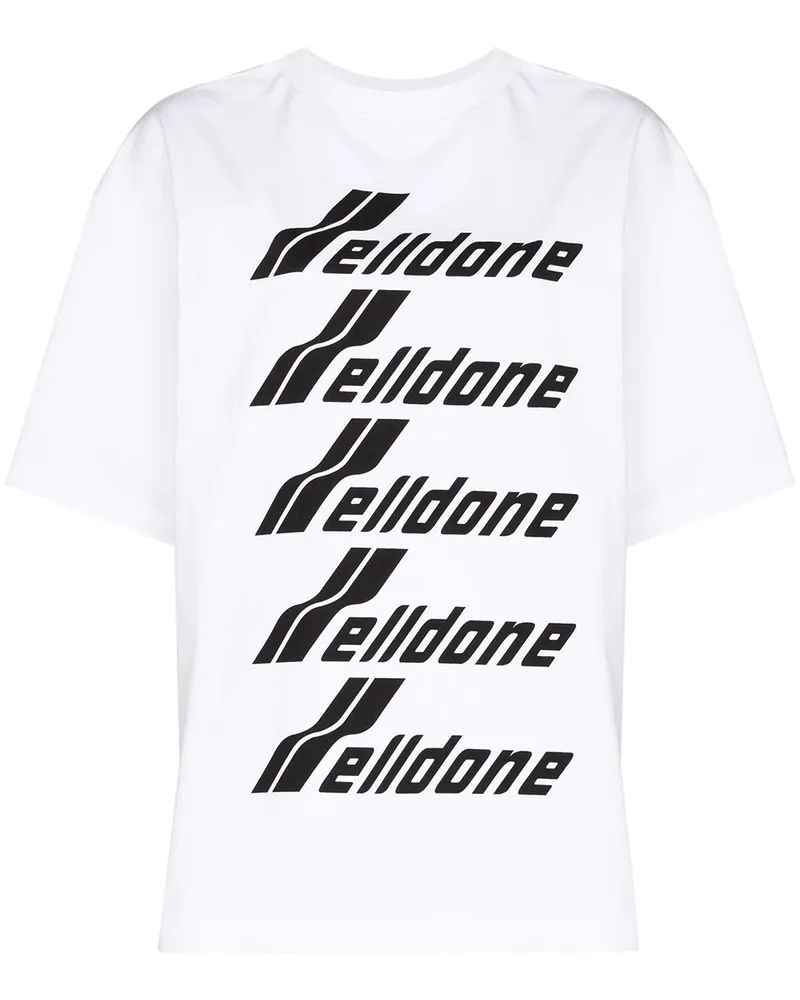 WE 11 DONE T-Shirt mit Logo-Print - Weiß Weiß