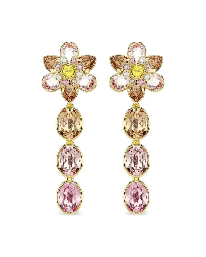 Swarovski Idyllia flower drop earrings - Gold Gold
