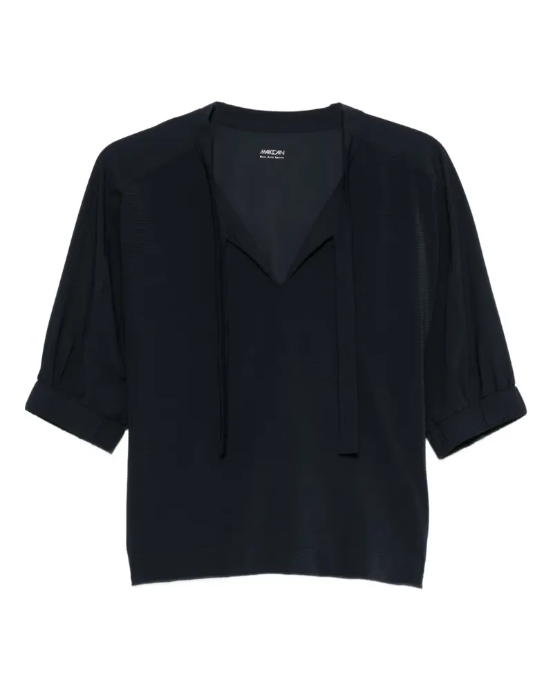 Marc Cain tie-neck blouse - Blau Blau