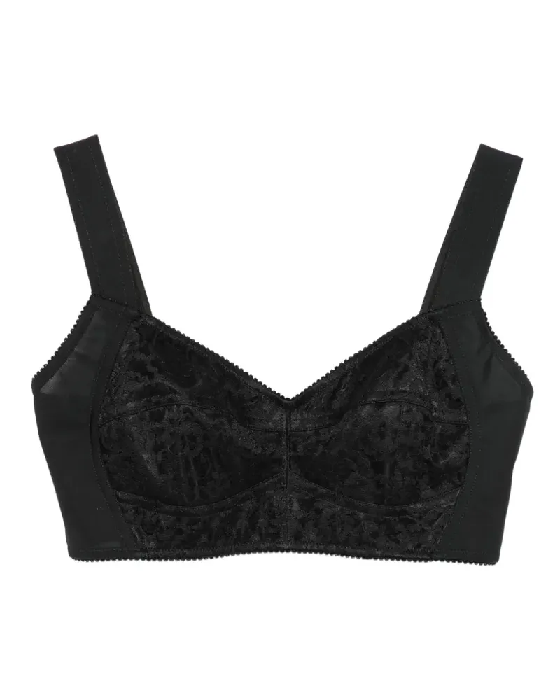 Dolce & Gabbana Cropped-Top mit Spitzeneinsätzen - Schwarz Schwarz