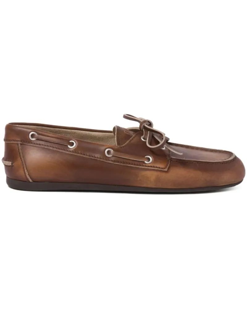 Miu Miu Loafer aus gebleichtem Leder - Braun Braun