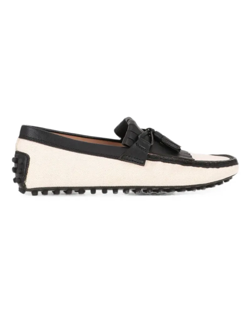 TOD'S tassel-detail fringed loafers - Nude Nude