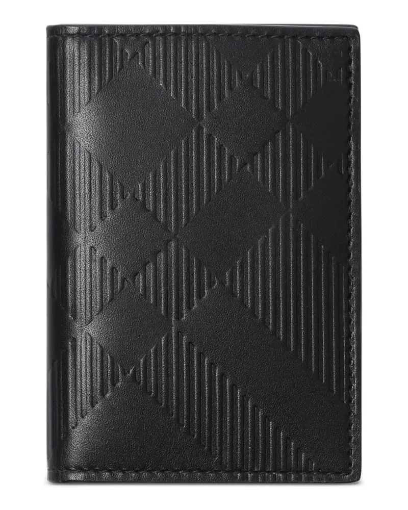 Burberry embossed-Check folding card case - Schwarz Schwarz