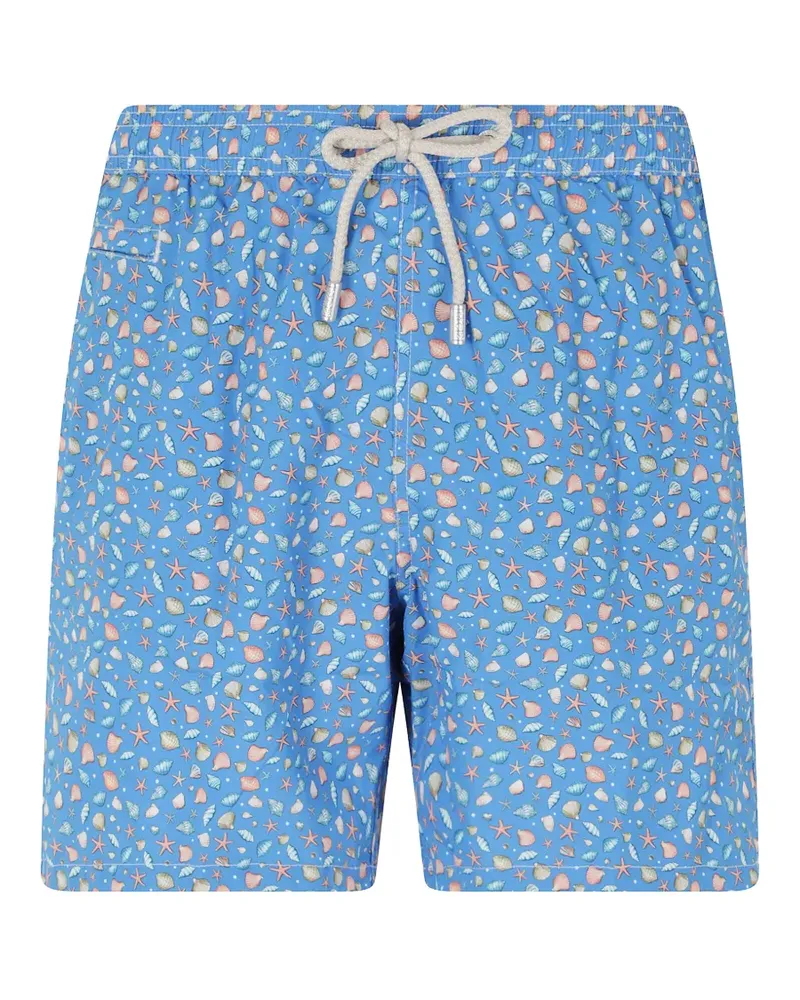 MC2 Saint Barth Lighting Micro shell-print swim shorts - Blau Blau